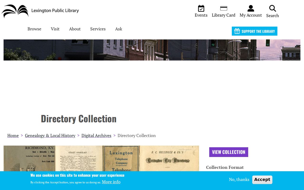 Fayette County city directory collection in the Lexington Public Library digital archive