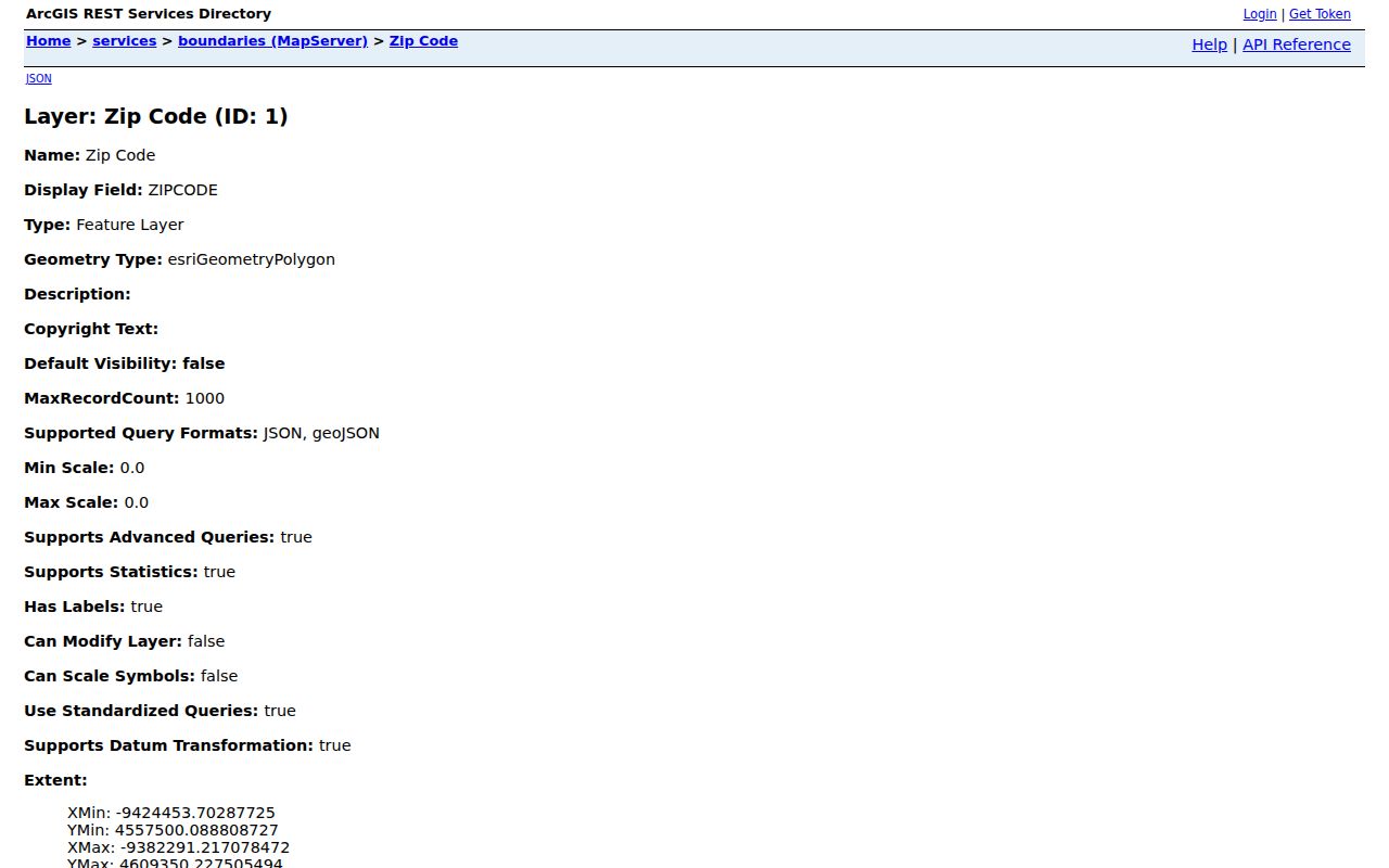 Fayette County ZIP code directory view of the LFUCG five-digit boundary layer